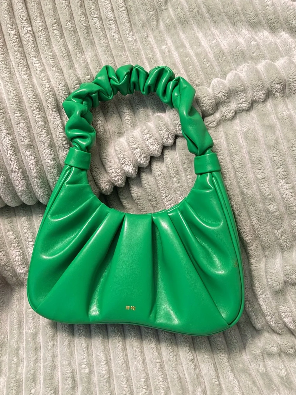 JW PEI Bright Green Ruched Handle Shoulder Bag
